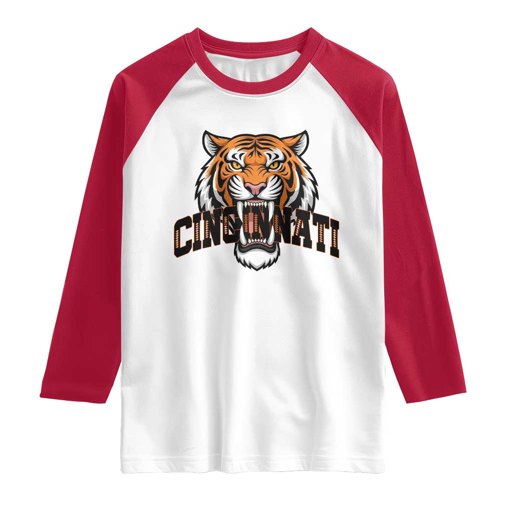 Roaring CFBT Game Day Fans Gift Raglan Shirt TS12 White Red Print Your Wear