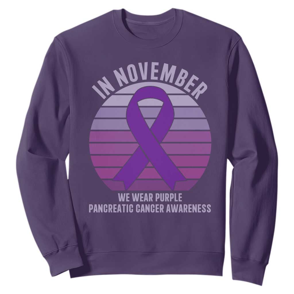 Pancreatic Cancer Support Fighter Sweatshirt In November We Wear Purple