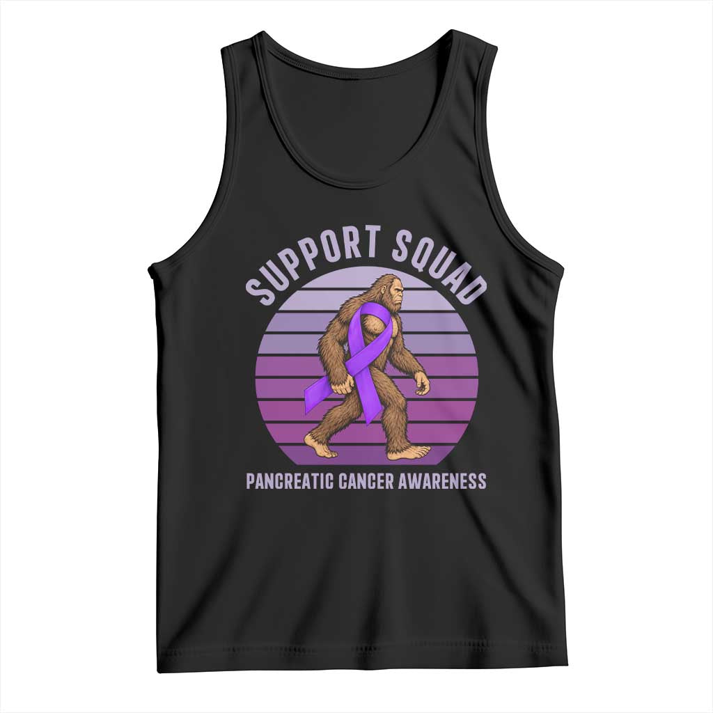 Vintage Bigfoot Pancreatic Cancer Support Squad Tank Top Purple Ribbon Fighter