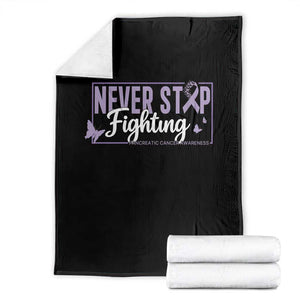 Pancreatic Cancer Warrior Throw Blanket Never Stop Fighting Support Gift