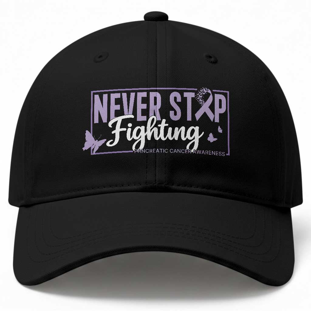 Pancreatic Cancer Warrior Baseball Cap Never Stop Fighting Support Gift