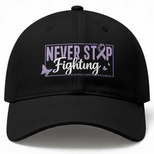 Pancreatic Cancer Warrior Baseball Cap Never Stop Fighting Support Gift