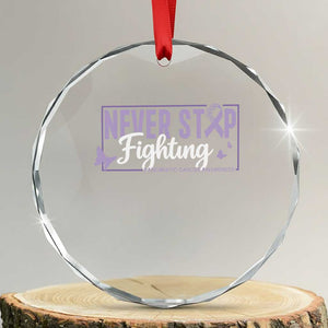 Pancreatic Cancer Warrior Crystal Glass Ornament Never Stop Fighting Support Gift
