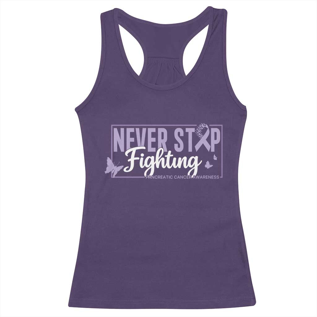 Pancreatic Cancer Warrior Racerback Tank Top Never Stop Fighting Support Gift