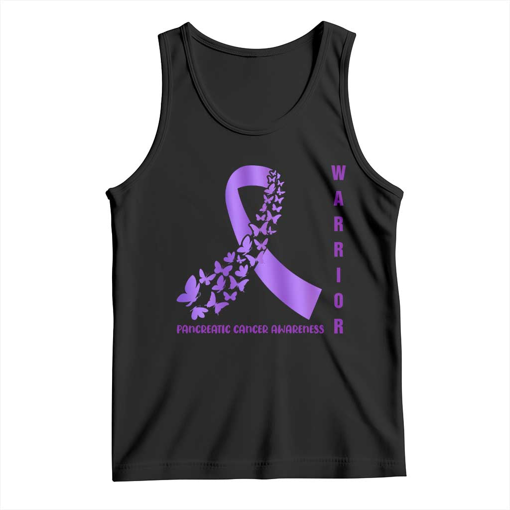 Pancreatic Cancer Warrior Fighter Tank Top Purple Ribbon Butterfly Strength Support