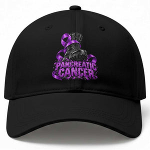 Stomp Out Pancreatic Cancer Baseball Cap Combat Boot Purple Ribbon Warrior Support