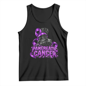 Stomp Out Pancreatic Cancer Tank Top Combat Boot Purple Ribbon Warrior Support