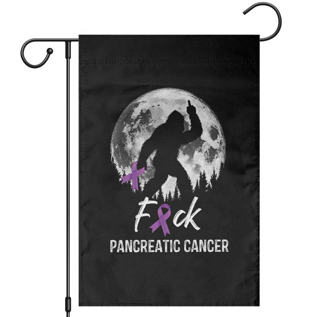 Bigfoot Fck Pancreatic Cancer Purple Ribbon Support Fighter Garden Flag