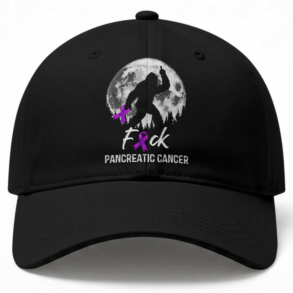Bigfoot Fck Pancreatic Cancer Purple Ribbon Support Fighter Baseball Cap