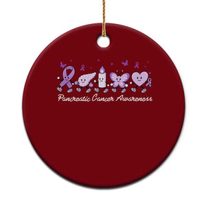 Pancreatic Cancer Support Squad Ceramic Ornament Cute Purple Ribbon Graphic