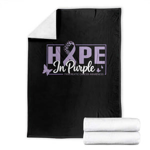 Pancreatic Cancer Warrior Throw Blanket Hope In Purple Butterfly Ribbon Strength