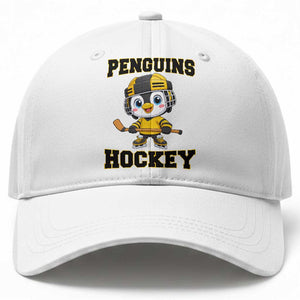 Funny Penguin Playing Ice Hockey Baseball Cap Winter Sports Gift TS12 Print Your Wear