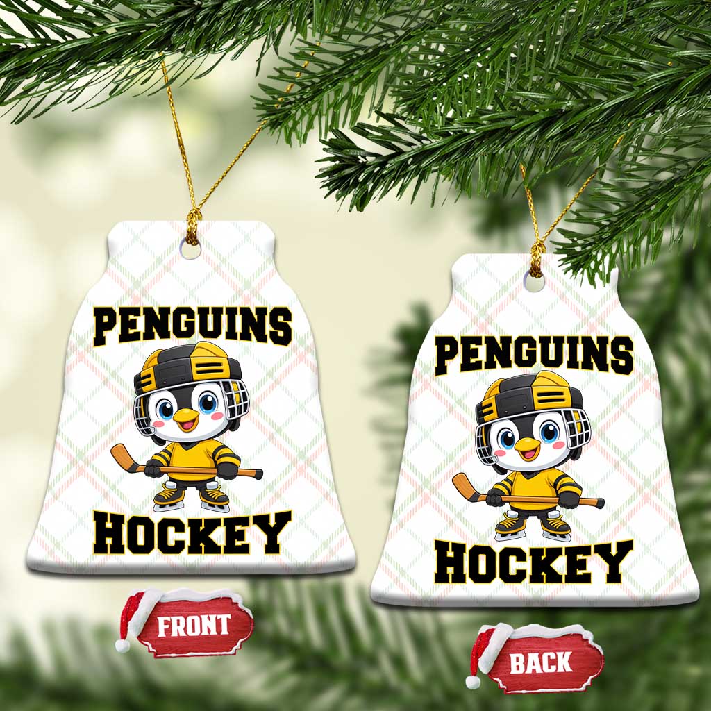 Funny Penguin Playing Ice Hockey Ceramic Ornament Winter Sports Gift TS12 Print Your Wear
