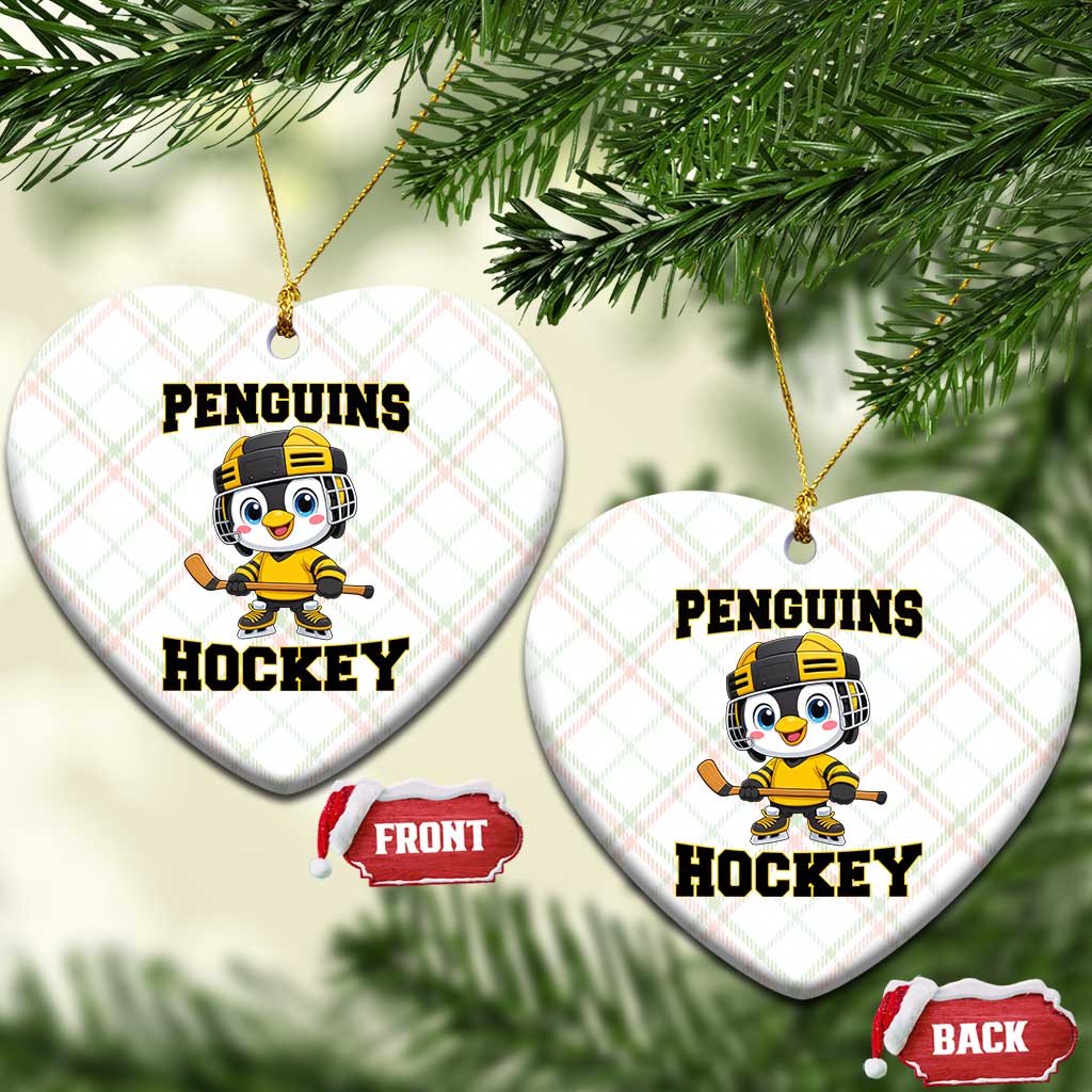 Funny Penguin Playing Ice Hockey Ceramic Ornament Winter Sports Gift TS12 Print Your Wear
