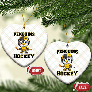 Funny Penguin Playing Ice Hockey Ceramic Ornament Winter Sports Gift TS12 Print Your Wear