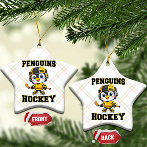 Funny Penguin Playing Ice Hockey Ceramic Ornament Winter Sports Gift TS12 Print Your Wear