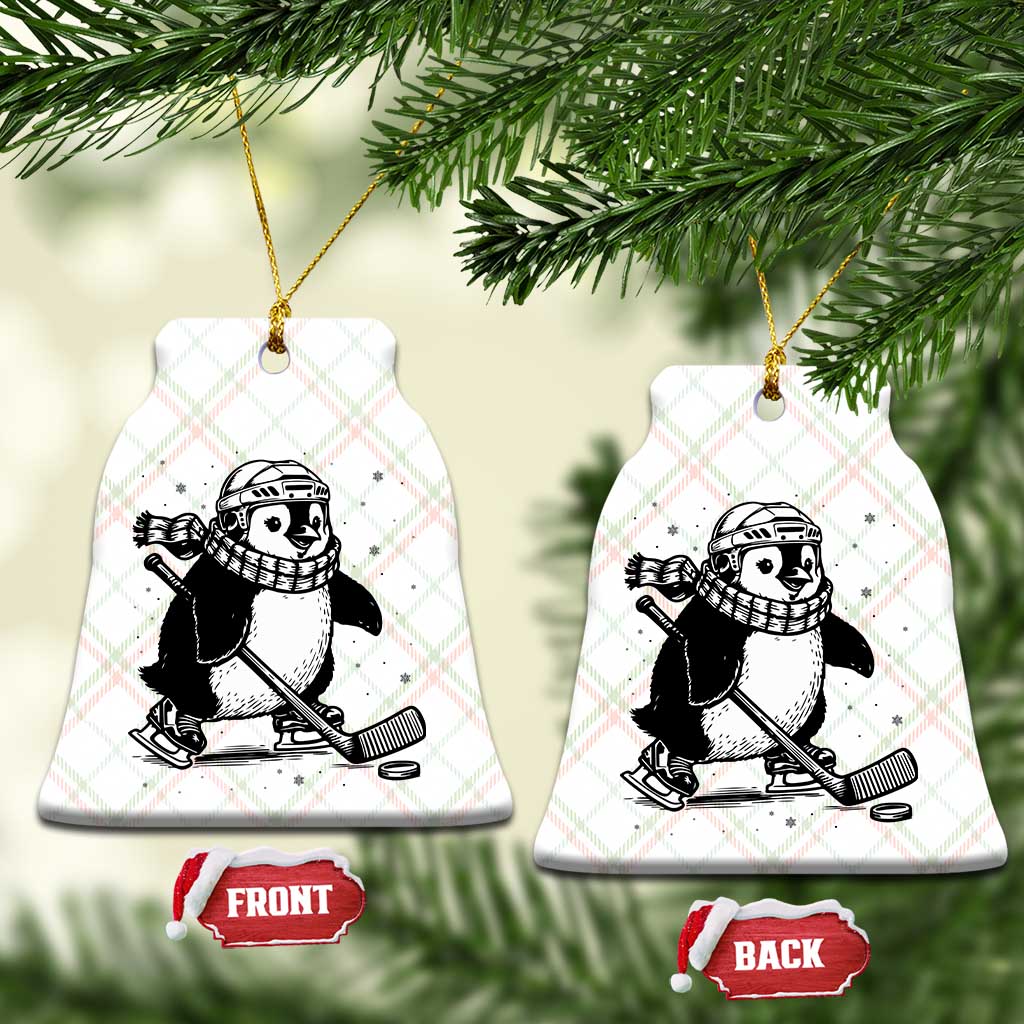 Cute Penguin Playing Ice Hockey Ceramic Ornament Funny Sports Lover Gift TS12 Print Your Wear