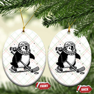 Cute Penguin Playing Ice Hockey Ceramic Ornament Funny Sports Lover Gift TS12 Print Your Wear