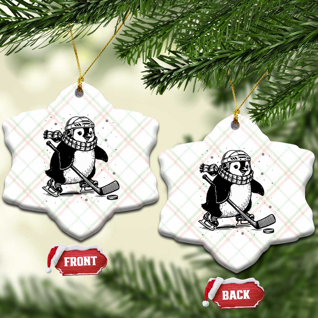Cute Penguin Playing Ice Hockey Ceramic Ornament Funny Sports Lover Gift TS12 Print Your Wear