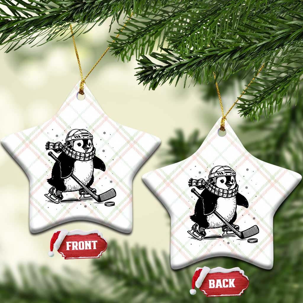 Cute Penguin Playing Ice Hockey Ceramic Ornament Funny Sports Lover Gift TS12 Print Your Wear