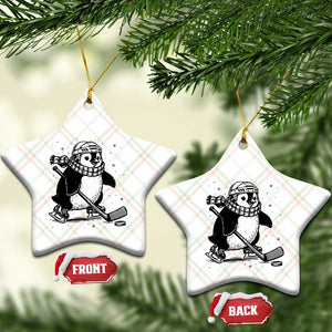 Cute Penguin Playing Ice Hockey Ceramic Ornament Funny Sports Lover Gift TS12 Print Your Wear