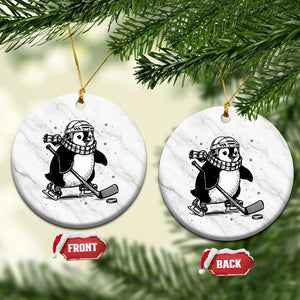 Cute Penguin Playing Ice Hockey Ceramic Ornament Funny Sports Lover Gift TS12 1pc White Marble Print Your Wear