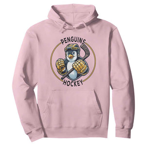 Funny Penguin Hockey Player Hoodie Gift For Animal Lovers TS12 Light Pink Print Your Wear