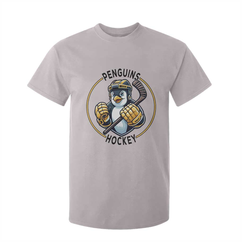 Funny Penguin Hockey Player T Shirt For Kid Gift For Animal Lovers TS12 Ice Gray Print Your Wear