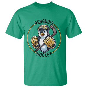 Funny Penguin Hockey Player T Shirt Gift For Animal Lovers TS12 Irish Green Print Your Wear