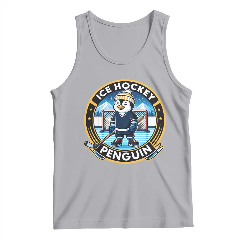 Funny Penguin Hockey Player Tank Top Sports Fan Gift TS12 Athletic Heather Print Your Wear