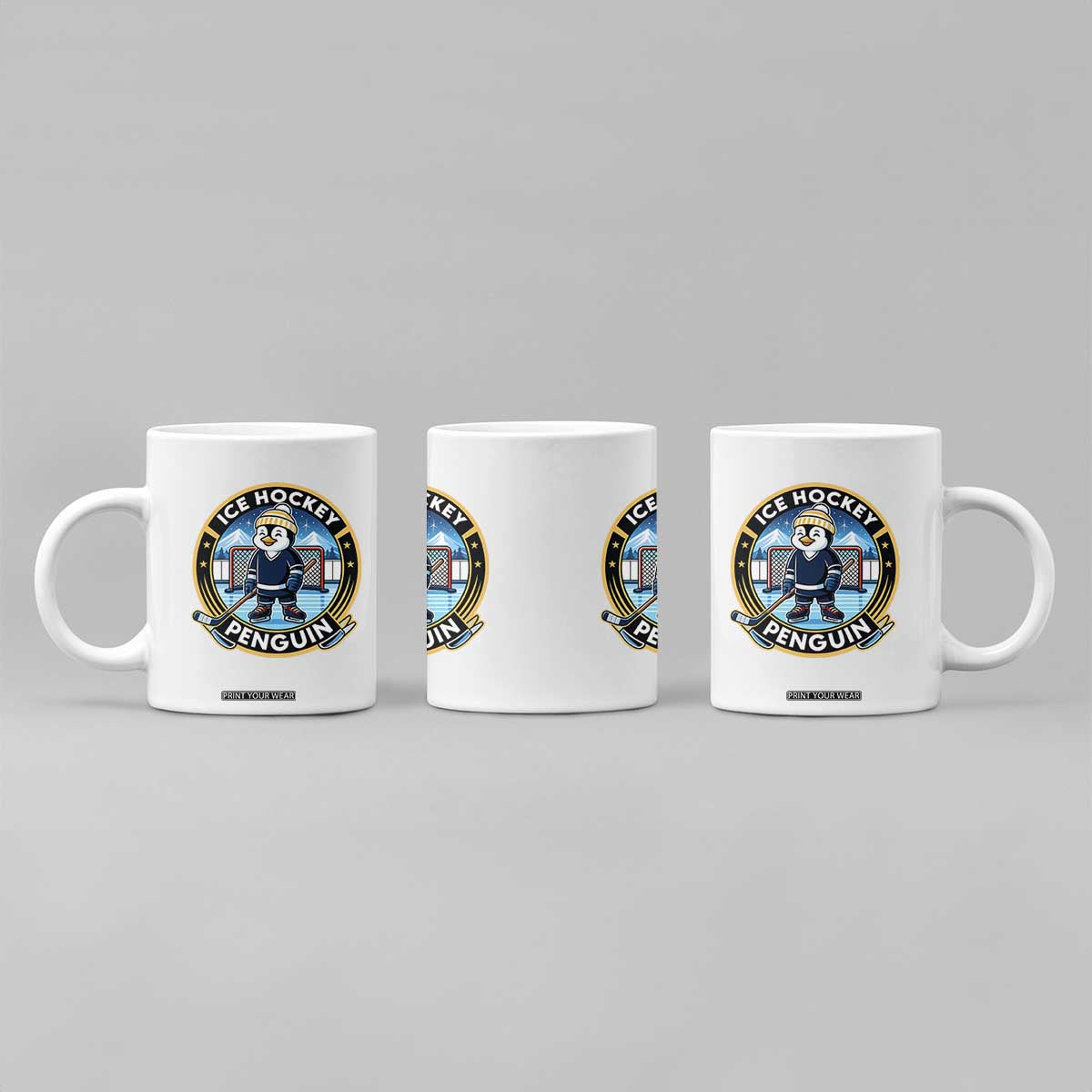 Funny Penguin Hockey Player Coffee Mug Sports Fan Gift TS12 Print Your Wear