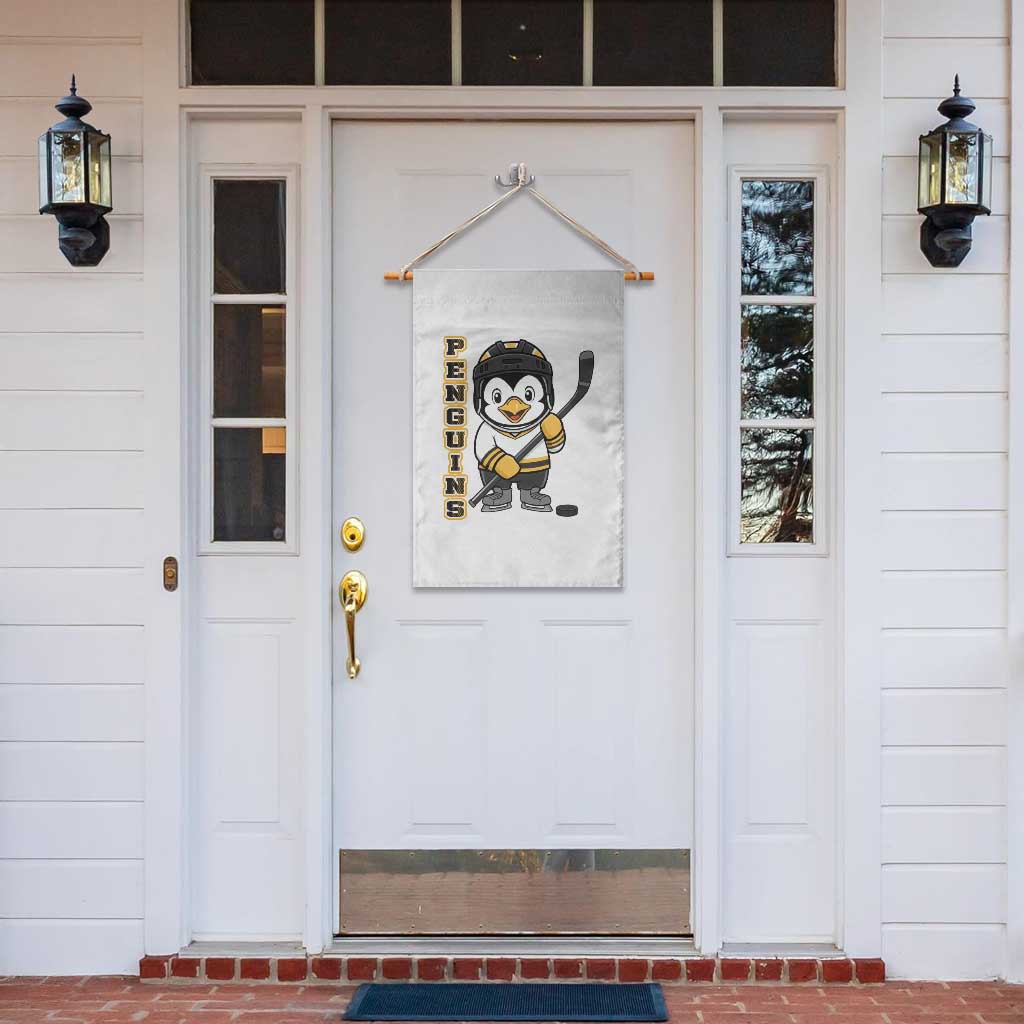 Funny Penguin Playing Ice Hockey Garden Flag Gift For Kids TS12 Print Your Wear