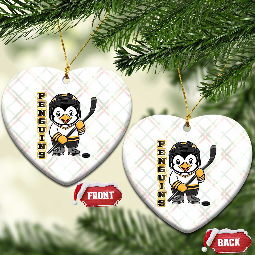 Funny Penguin Playing Ice Hockey Ceramic Ornament Gift For Kids TS12 Print Your Wear