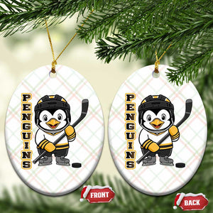 Funny Penguin Playing Ice Hockey Ceramic Ornament Gift For Kids TS12 Print Your Wear