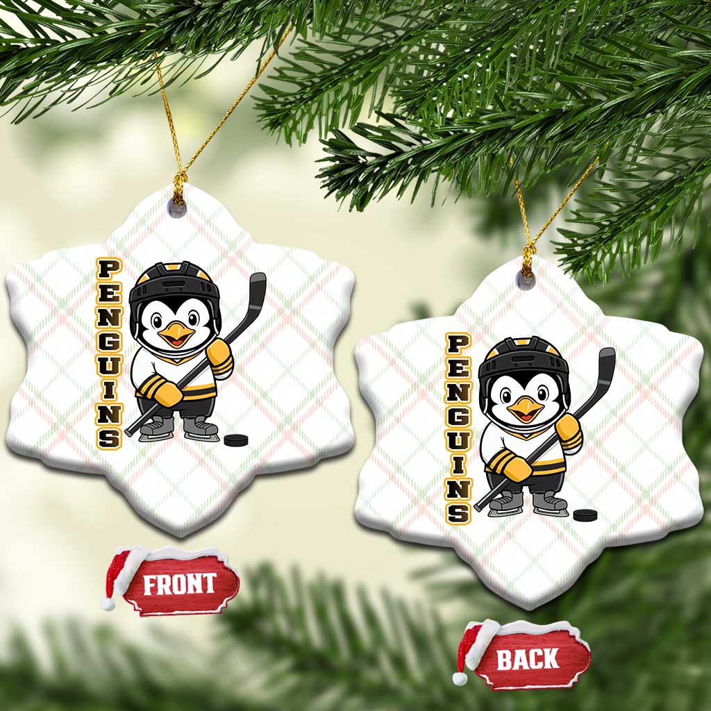 Funny Penguin Playing Ice Hockey Ceramic Ornament Gift For Kids TS12 Print Your Wear