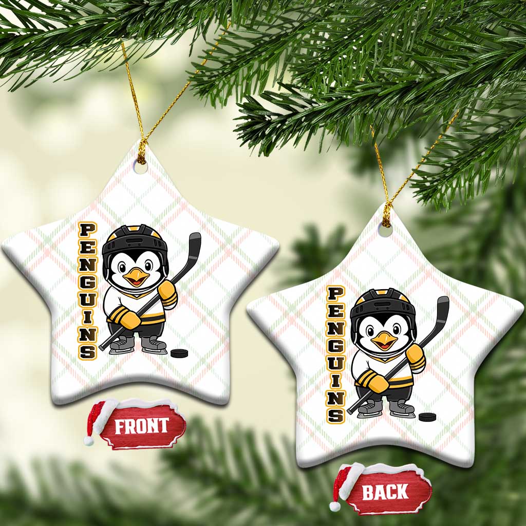 Funny Penguin Playing Ice Hockey Ceramic Ornament Gift For Kids TS12 Print Your Wear