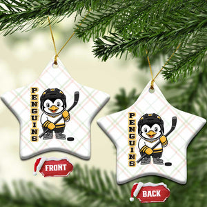 Funny Penguin Playing Ice Hockey Ceramic Ornament Gift For Kids TS12 Print Your Wear