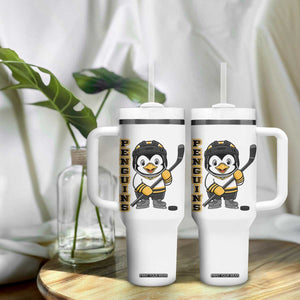 Funny Penguin Playing Ice Hockey Tumbler With Handle Gift For Kids TS12 Print Your Wear