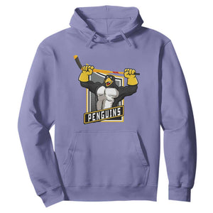 Funny Ice Hockey Player Gift Hoodie Penguin Power TS12 Violet Print Your Wear