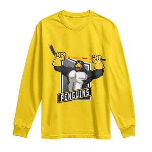 Funny Ice Hockey Player Gift Long Sleeve Shirt Penguin Power TS12 Daisy Print Your Wear
