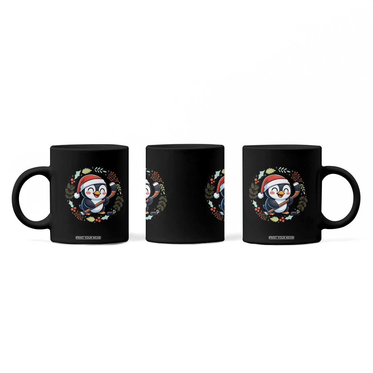 Cute Penguin Playing Ice Hockey Coffee Mug Funny Christmas Gift TS12 Print Your Wear