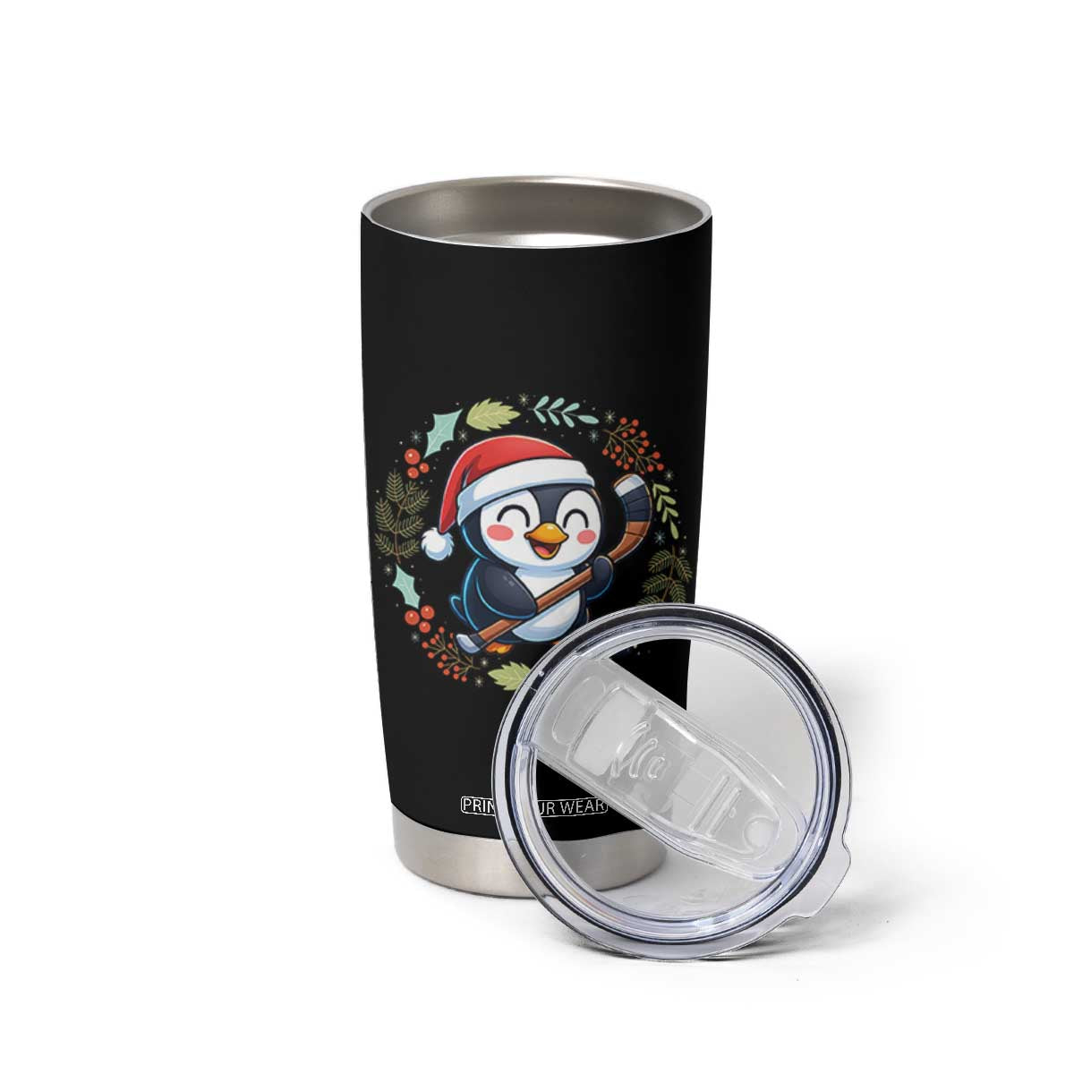 Cute Penguin Playing Ice Hockey Tumbler Cup Funny Christmas Gift TS12 Print Your Wear