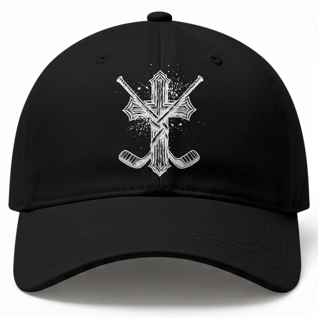 Faith Family Hockey Cross Baseball Cap Religious Ice Hockey Lover Gift TS12 Print Your Wear