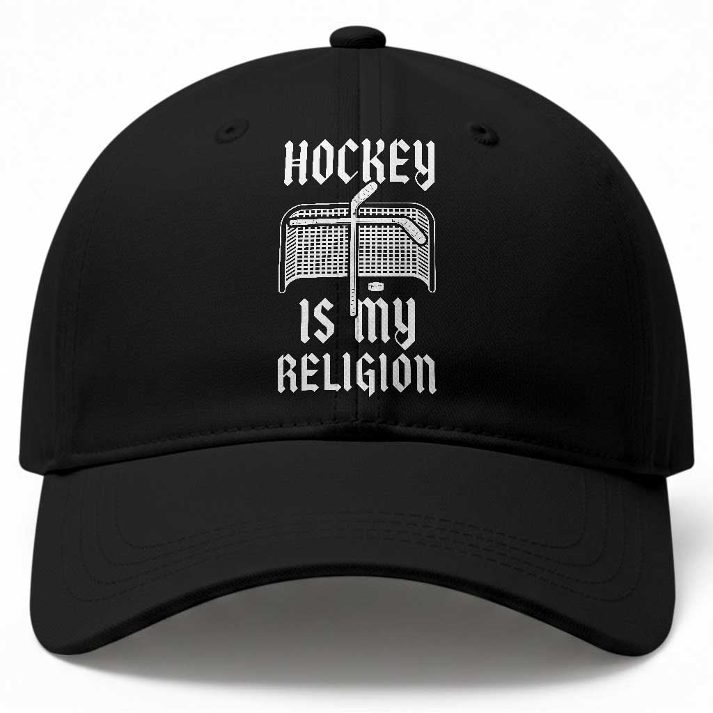 Hockey Is My Religion Baseball Cap Funny Christian Goalie Gift TS12 Print Your Wear