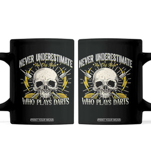 Never Underestimate An Old Who Plays Darts Coffee Mug Funny Darts Fan TS12 Black Print Your Wear