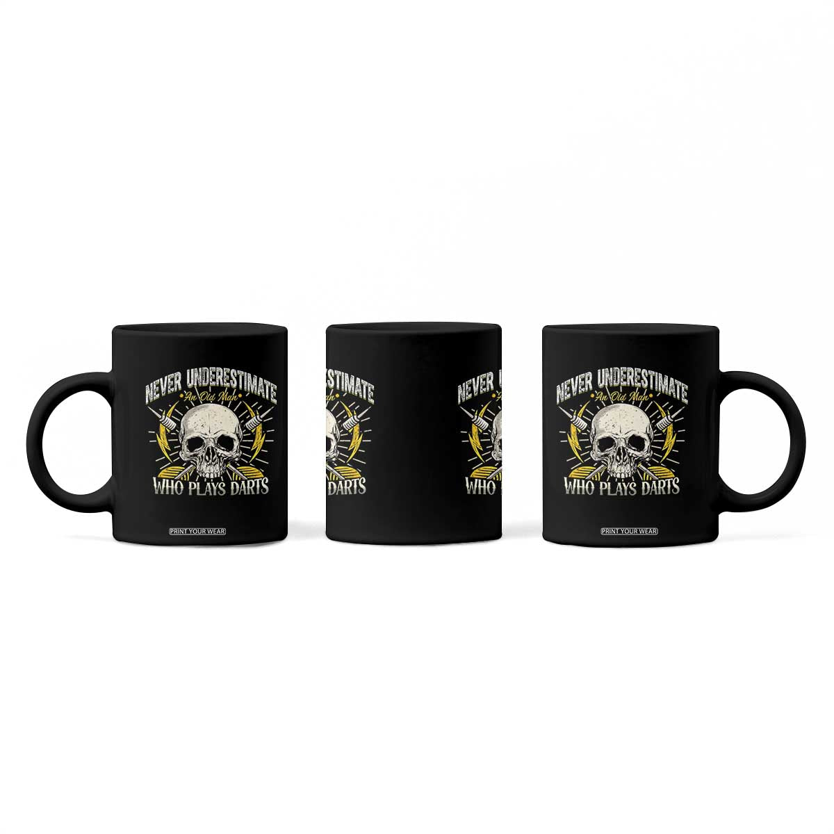 Never Underestimate An Old Who Plays Darts Coffee Mug Funny Darts Fan TS12 Print Your Wear