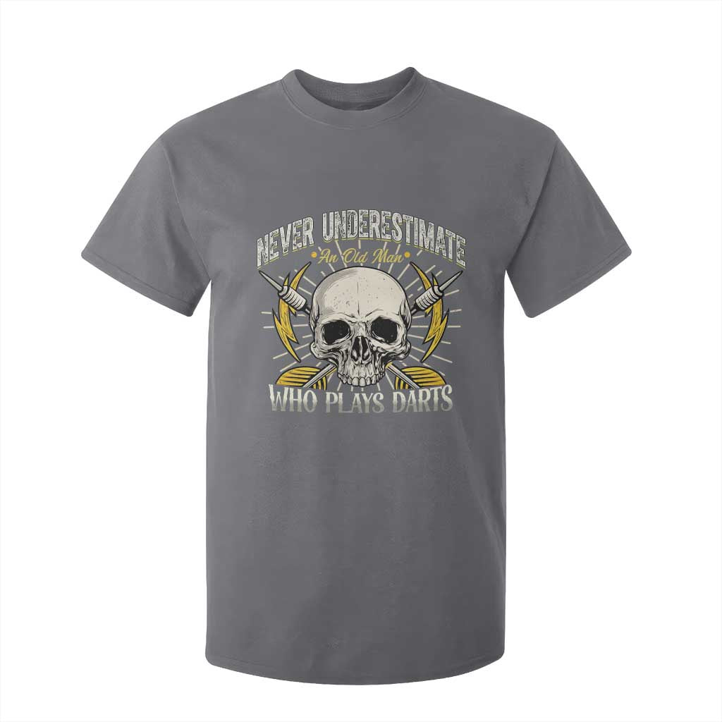 Never Underestimate An Old Who Plays Darts T Shirt For Kid Funny Darts Fan TS12 Charcoal Print Your Wear