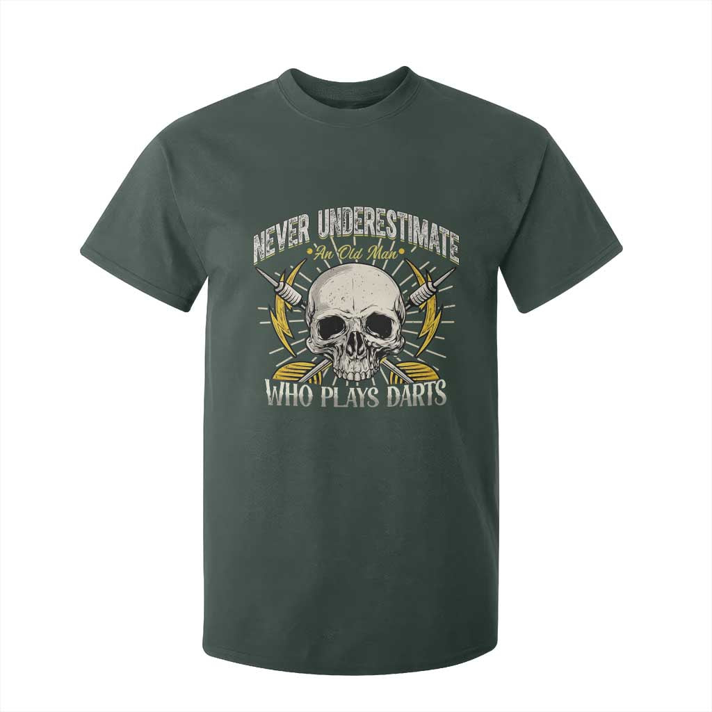 Never Underestimate An Old Who Plays Darts T Shirt For Kid Funny Darts Fan TS12 Dark Forest Green Print Your Wear