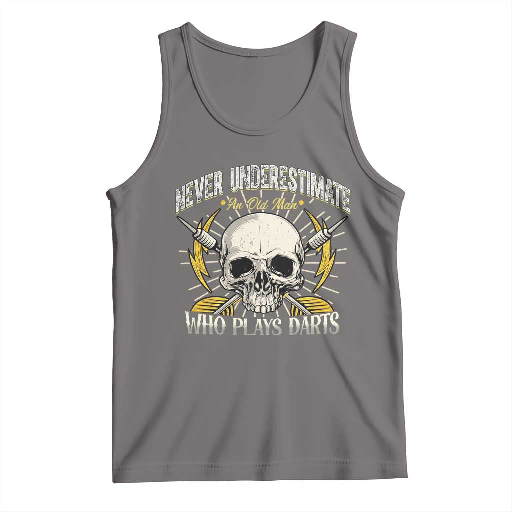 Never Underestimate An Old Who Plays Darts Tank Top Funny Darts Fan TS12 Deep Heather Print Your Wear