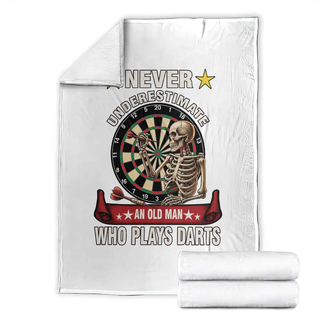 Never Underestimate An Old Man Plays Darts Throw Blanket Gothic Darts Player TS12 White Print Your Wear